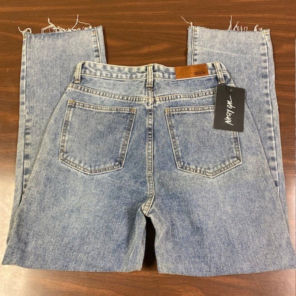 NWT Nasty Gal Distressed To Impress Raw Hem Jeans, Size‎ 6 - Picture 5 of 13